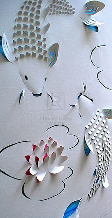 Two Koi and Lotus flower